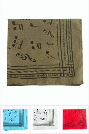 Nota Desenli Keten Bandana 50*50 - Ebruli