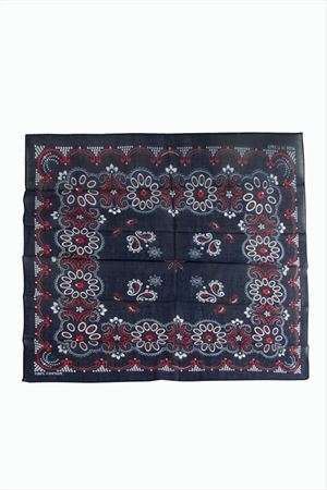 Çiçek Desenli Bandana 50*50 - Lacivert
