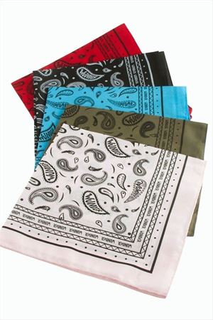 Çini Desenli Keten Bandana 50*50 - Ebruli