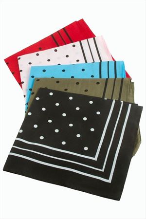 Benekli Desenli Keten Bandana 50*50 - Ebruli
