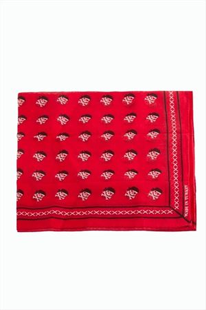 Kuru Kafa Desenli Bandana 50*50 - Kırmızı