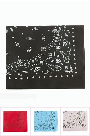 Çini Desenli Keten Bandana 50*50 - Ebruli