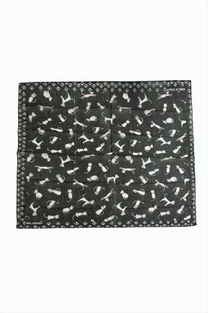 Kedi Desenli Bandana 50*50 - Siyah