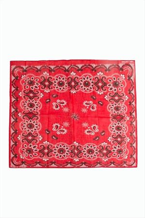 Çiçek Desenli Bandana 50*50 - Kırmızı