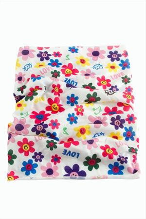 Papatya Desenli Baff Boyunluk - Beyaz
