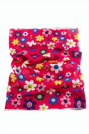Papatya Desenli Baff Boyunluk - Pembe