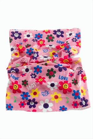 Papatya Desenli Baff Boyunluk - Pembe
