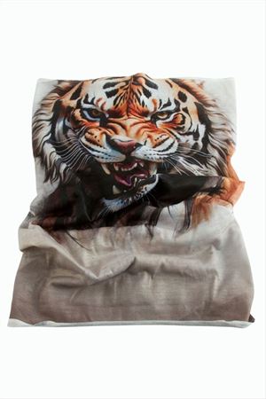 Aslan Desenli Baff Boyunluk - Kahverengi