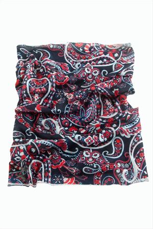 Çiçek Desenli Baff Boyunluk - Lacivert