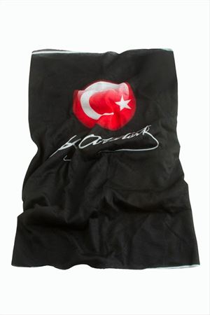 Ay Yıldız Desenli Baff Boyunluk - Siyah