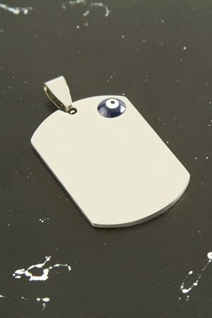 Künye Çelik Kolye Ucu 2,5*3,5 cm - Gümüş Rengi