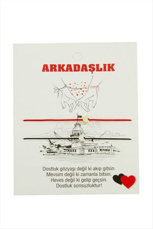 Kalp Arkadaşlık İp Bileklik 2 Adet - Beyaz