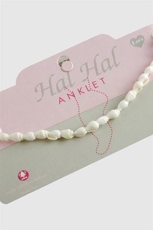 Deniz Kabuğu Boncuk Halhal - Beyaz