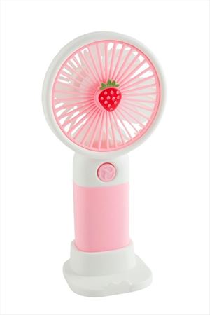 Meyveli Şarjlı El Fanı Vantilatör - Pembe