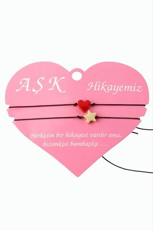 Karışık İp Bileklik 2 Adet - Pembe