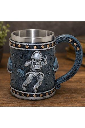 3D Astronot Tasarımlı Kupa Bardak - Çelik İç Yüzeyli - Uzay Teması