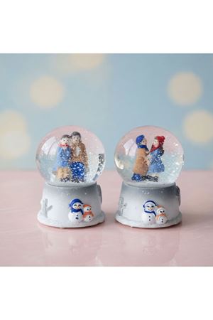 Mini Boy Işıklı Kar Küresi - Kış Masalı Tasarımlı - Romantik Hediyelik