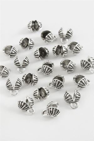 8 mm Çizgili Tesbih Kapama Aparatı 50 Gram - Gümüş Rengi