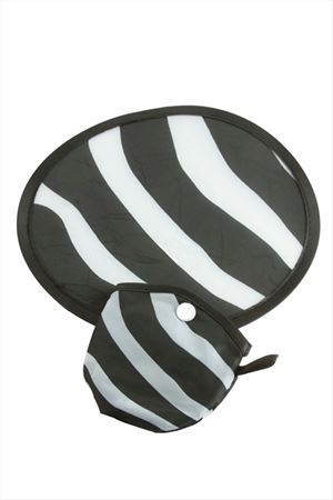 Çizgili Kore Yelpaze 20 cm - Siyah