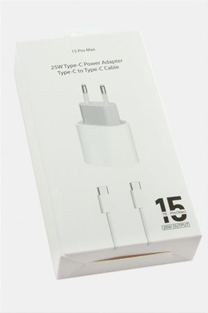 25W İphone 15 Pro Max Type C Şarj Aleti - Beyaz