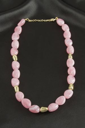 Zr Model Oval Plastik Kolye - Kırmızı