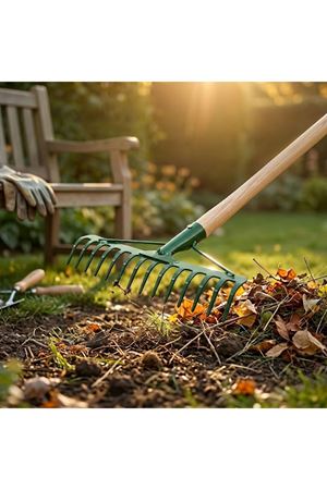14 Dişli Metal Bahçe Tırmığı - 37 cm Genişlik - Dayanıklı Yapı