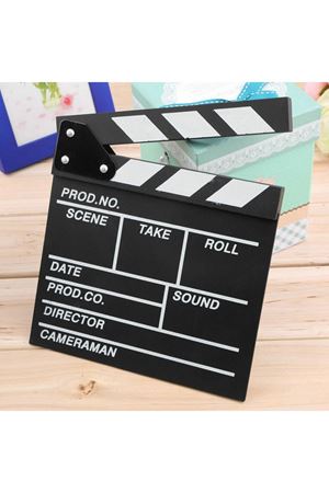 Küçük Boy Dekoratif Sinema Klaketi - Ahşap Tasarım - 20x20 cm