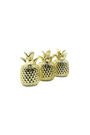 Ananas Tasarımlı Biblo - Mini Boy - Seramik - Parlak Altın - Dekoratif Süs