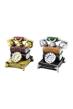 Kitaplı Ankesörlü Telefon Tasarımlı Biblo - Kumbara Özellikli - Vintage Tasarım