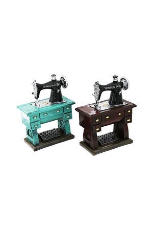 Dikiş Makinesi Tasarımlı Vintage Dekoratif Biblo - Tasarım Kumbara - Reçine Malzeme