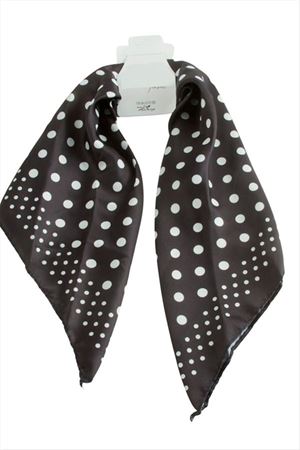 Benekli Zr Saten Fular 50*50 cm - Siyah