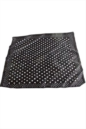Benekli Zr Saten Fular 50*50 cm - Siyah