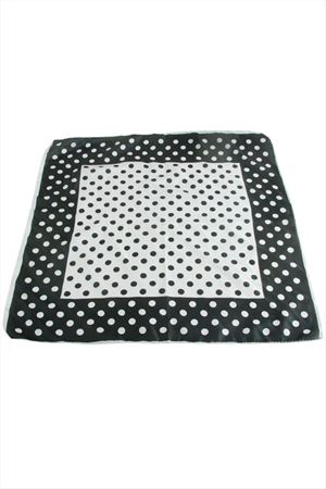 Benekli Desenli Zr Saten Fular 50*50 cm - Siyah