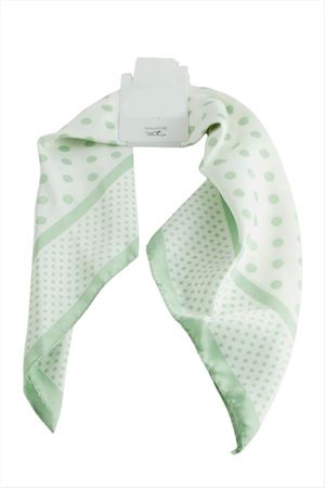 Benekli Zr Saten Fular 50*50 cm - Su Yeşili
