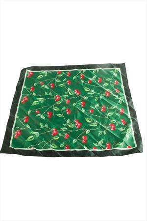 Kiraz Zr Saten Fular 50*50 cm - Yeşil