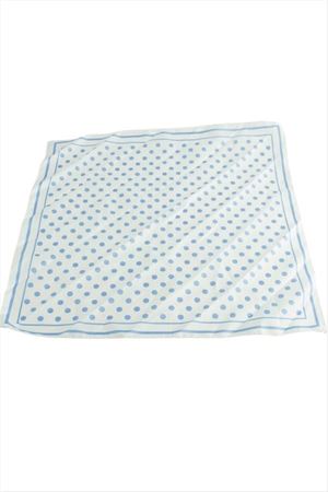 Benek Desenli Zr Saten Fular 50*50 cm - Açık Mavi
