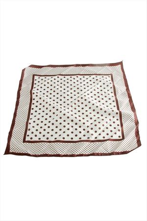 Benek Desenli Zr Saten Fular 50*50 cm - Kahverengi