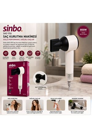 Sinbo Saç Kurutma Makinesi - Beyaz Renk - Sessiz Çalışma Özelliği