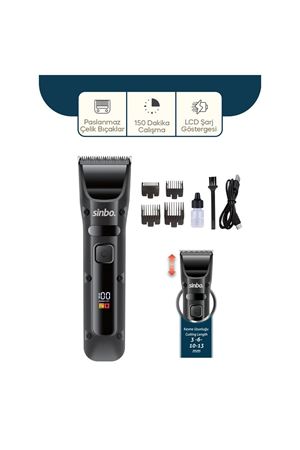 Sinbo Saç Sakal Kesme Tıraş Makinesi - USB Şarjlı - LCD Göstergeli