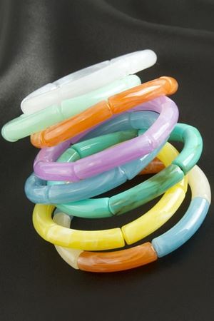 Zr Model Silindir Plastik Bileklik - Siyah