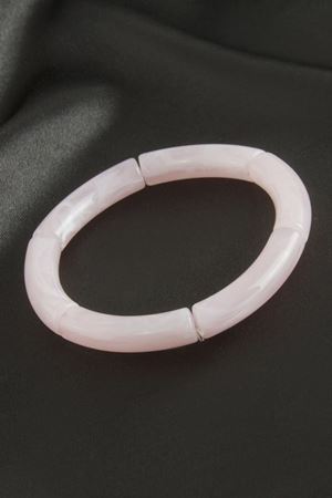 Zr Model Silindir Plastik Bileklik - Açık Pembe