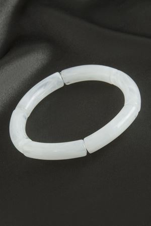 Zr Model Silindir Plastik Bileklik - Beyaz