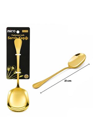 Metal Servis Kaşığı - 21 cm - Gold Renk