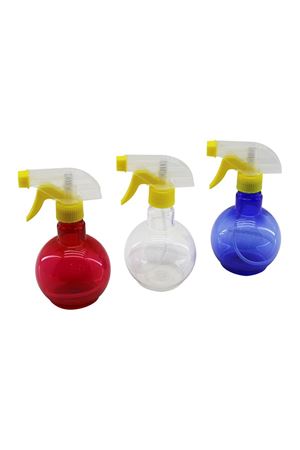 Şeffaf Tombul Boş Sprey Şişesi - 350 ml - Püskürtücü Başlık - Renkli