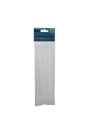 25'li Cırt Kelepçe - Plastik - Beyaz Renk - Kablo Bağı