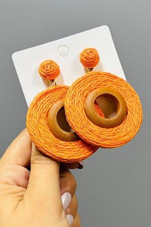 Yuvarlak Zr Model Küpe - Kahverengi
