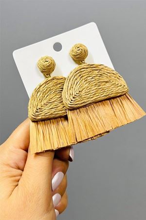 Fırça Zr Model Küpe - Kahverengi