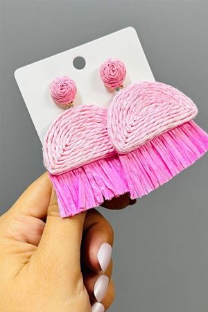 Fırça Zr Model Küpe - Pembe