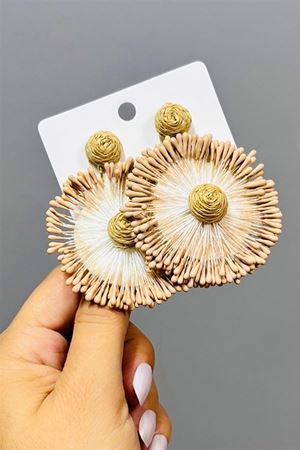 Çiçek Zr Model Küpe - Kahverengi
