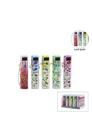 LED Işıklı Rüzgar Çakmağı - Karışık Desenli - İpli